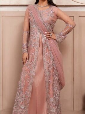 Embellished Dusty Rose Formal Women's Pakistani/Indian brand dress